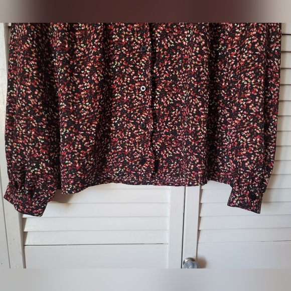 AQUA V-Neck Long Sleeve Shirt Blouse, Size S - Picture 9 of 11